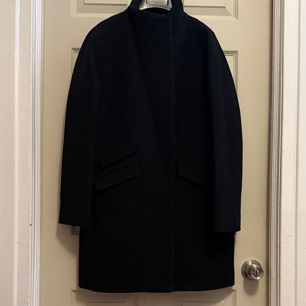 J. Crew Cocoon Black Coat size 6